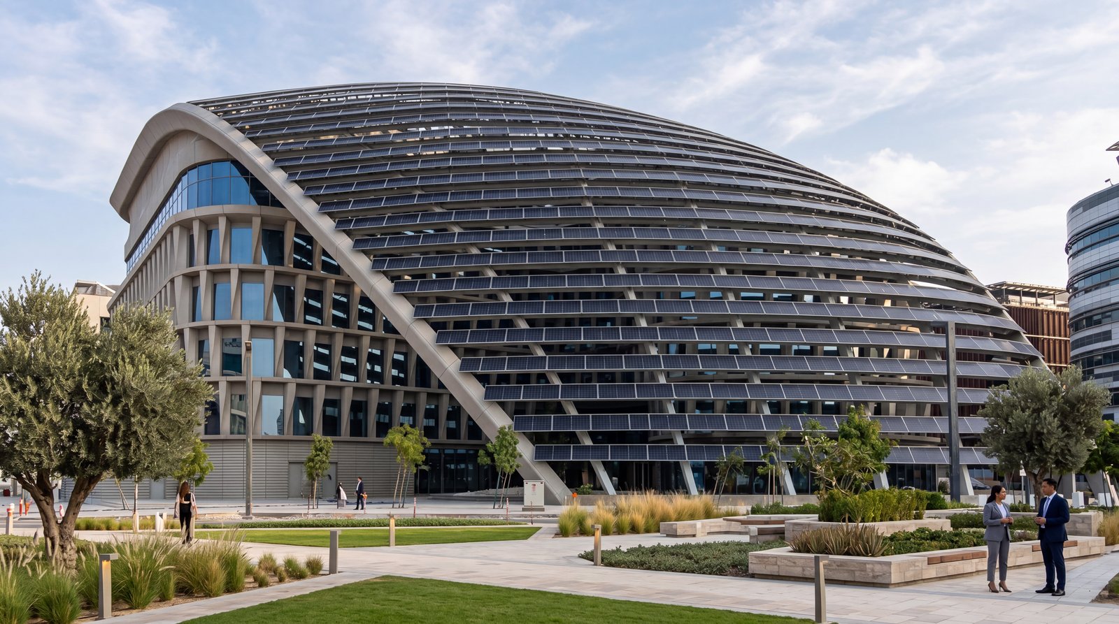Masdar MC2 rooftop and carport solar installation, Abu Dhabi